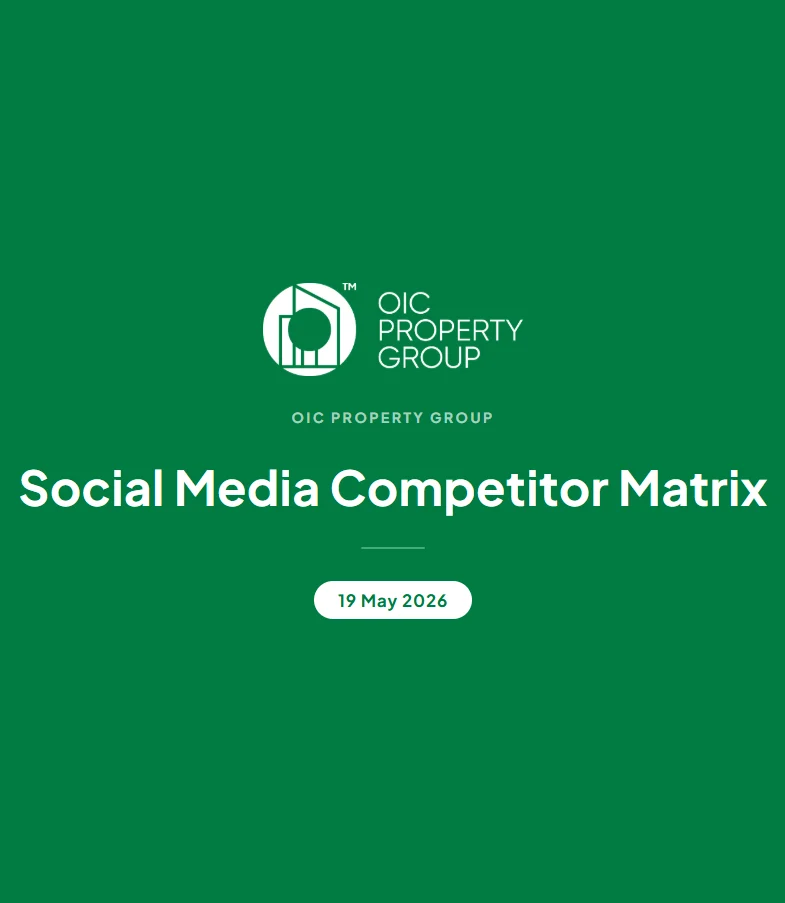 The cover of a delivered Social Media Competitor Matrix report.